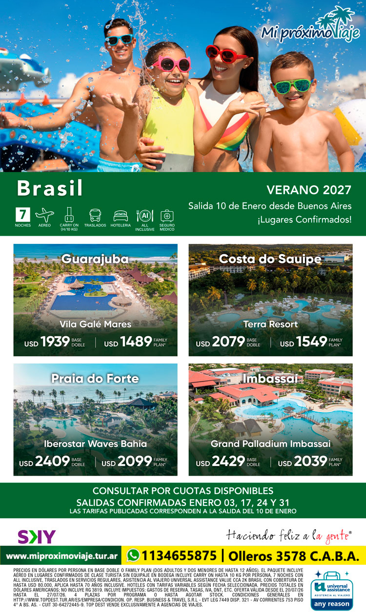ESTE VERANO 2027, VIVI BRASIL CON QUIENES MAS QUERES!!